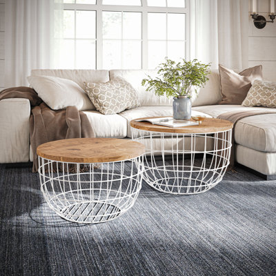 Deaundre Solid Wood Top Nesting Coffee Table