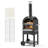 Outdoor Pizza Oven, 12" Pellet Fire Ovens, 2-Layer Pizza Oven Wood Fired, Wood Burning Outdoor Pizza-Oven with 2 Removable Wheels, 1000℉ Max Temperature Fired Pizza-Maker Ovens for Barbecue