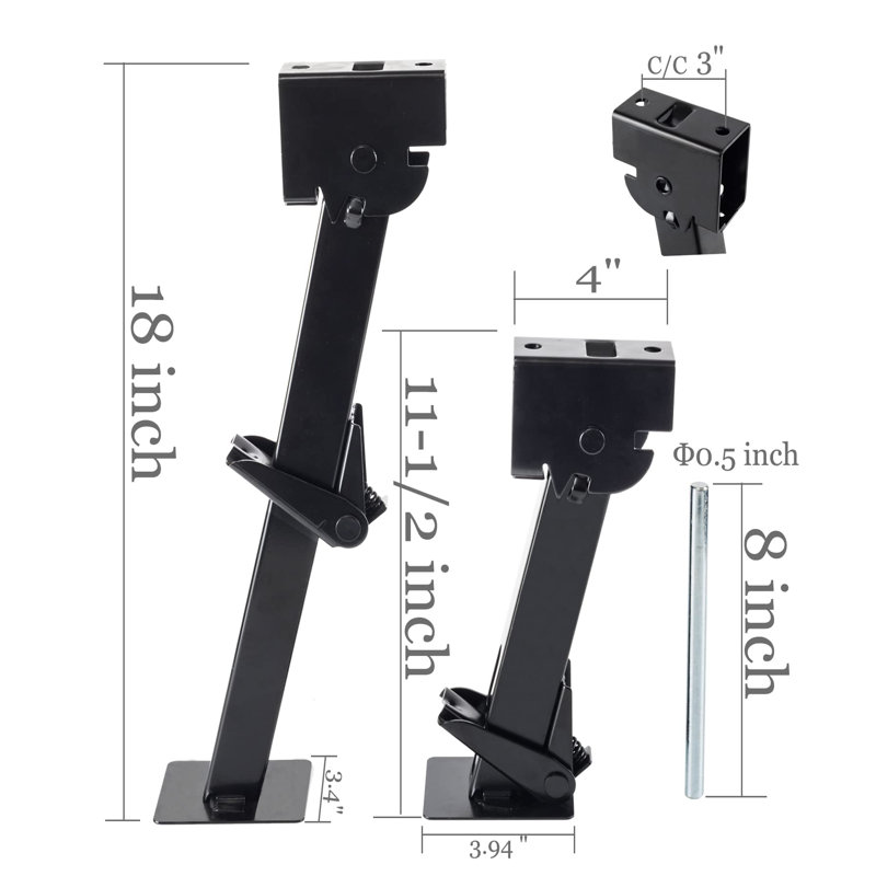 Set Of 4 Trailer Stabilizer Levelling Jacks Folding Telescoping Legs For Travel RV Camper - 1000Lbs Capacity Each