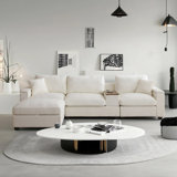 Sectional Sofa Free Combination Couch with Console and Storage Ottoman
