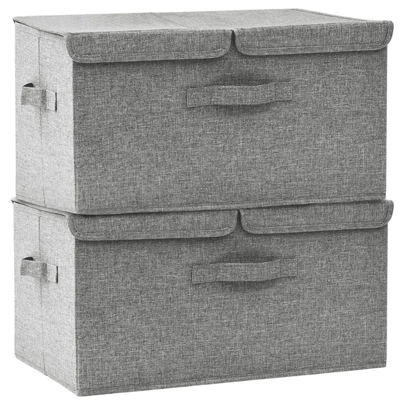 Storage Boxes Fabric 50x30x25 cm, Light Grey