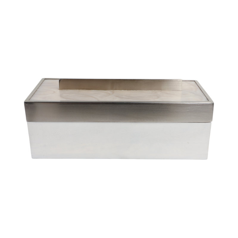 Decorative Boxes with Removable Lid - Stylish Decorative Box for Storage and Keepsake Holder - Jewelry Organizer and Keepsake Box for Bedroom, Living Room, or Office Accent Decor - 14", White