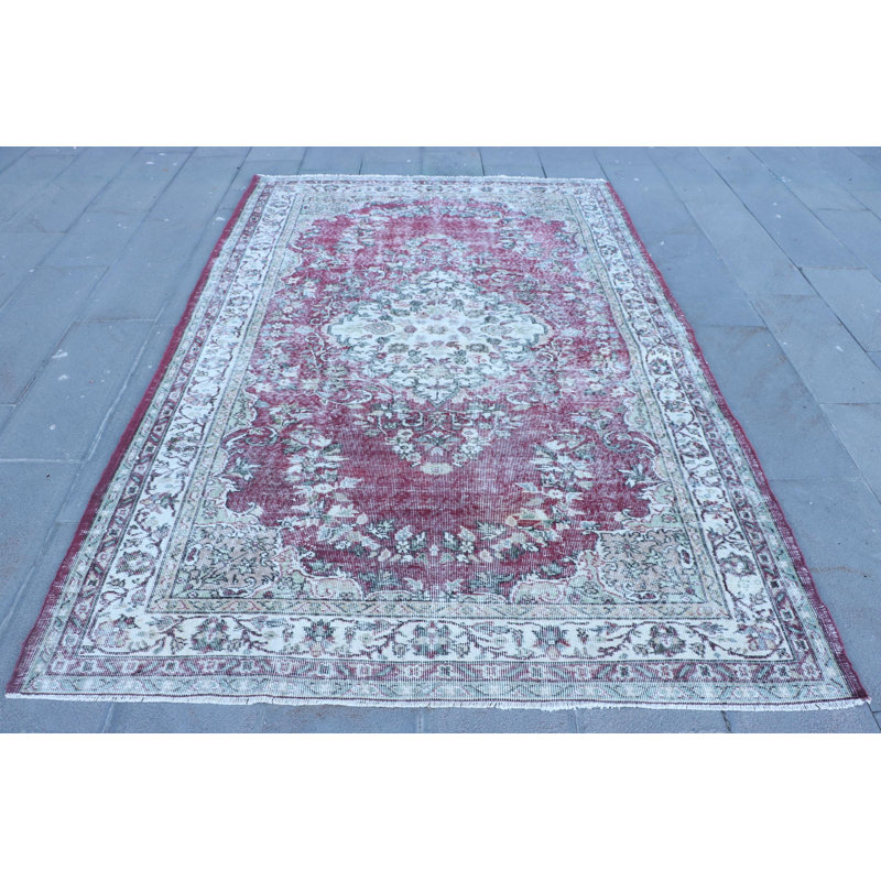 Tapis turc rétro rétro Anatolian - grand tapis en laine noué à la main Oushak, parfait pour le salon