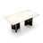 White Rectangular Stone with Metal Dining Table-1603113295