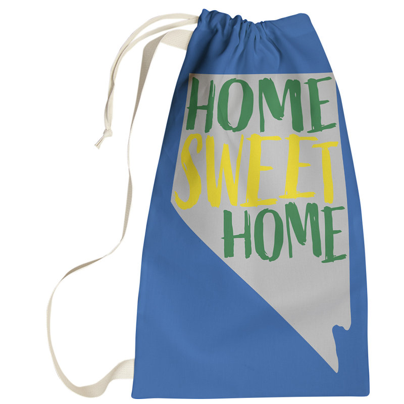 Fabric Laundry Bag with Handles, Small (29" H x 18" W), Blue/Gray