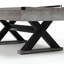 84" Pool Table With Billiard Balls, Cues, Pool Cue Chalk, Cleaning Brush, X-Legs, Black Cloth, Rustic Grey,84.1"L X 46.5"W X 32"H