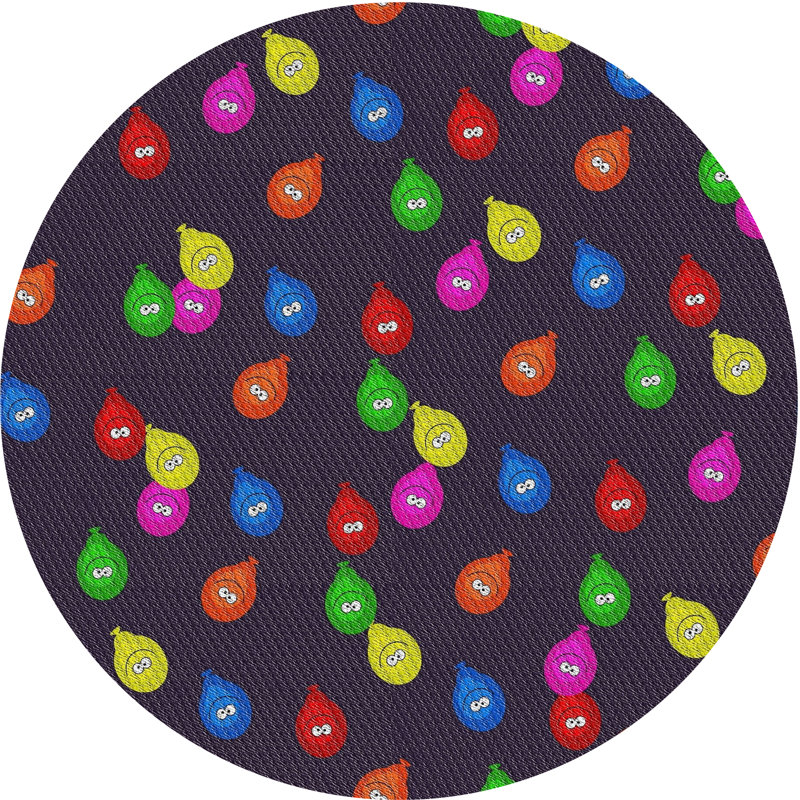 Tapis rouge/vert/bleu, Rond 7 pi