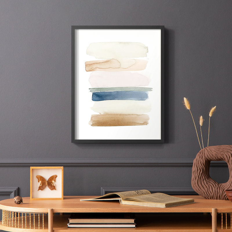 Reproduction encadrée «Faint Swatches I» - bois massif, Noir, H 28 po x l 22 po
