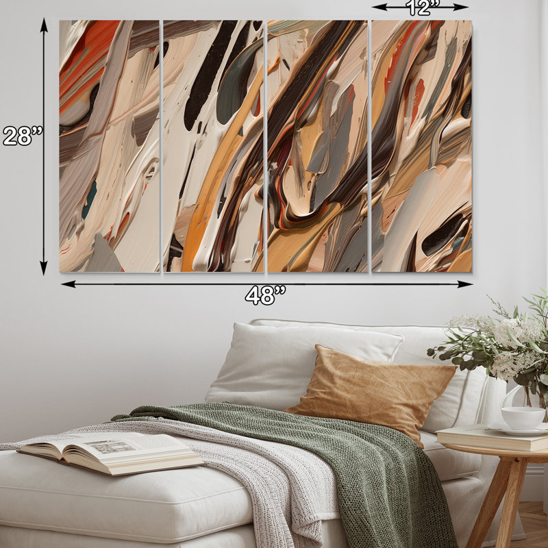 «Terracotta Bliss Abstract VI», reproduction sur toile tendue 4 pièces