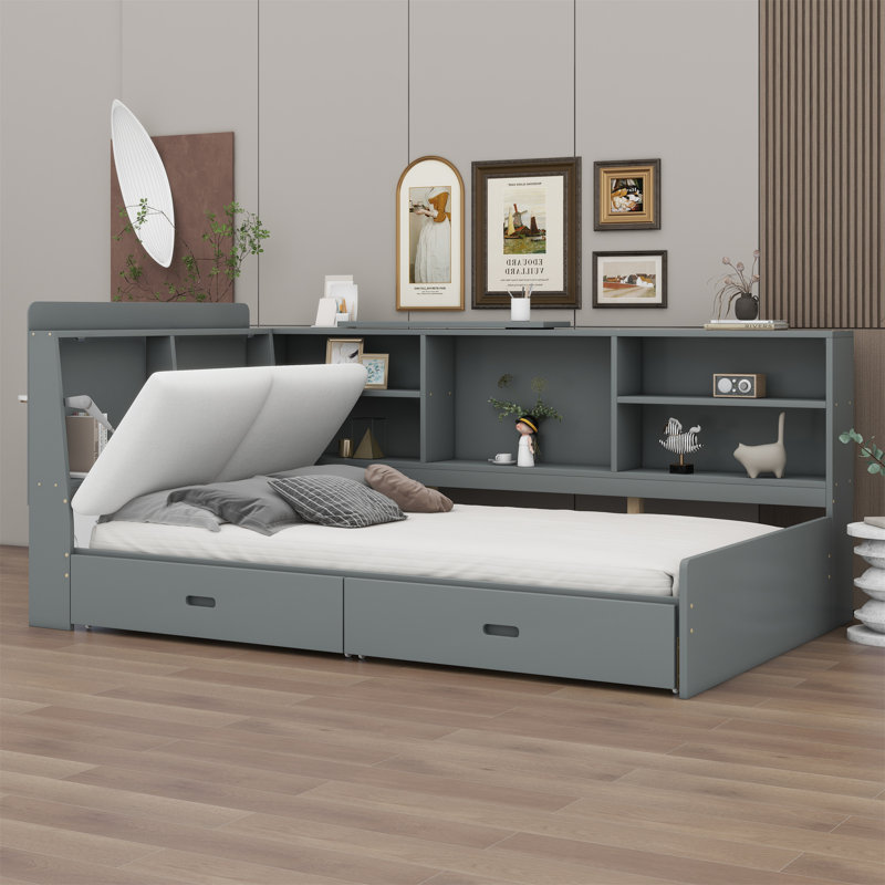 Lit plateforme Jungen, Gris