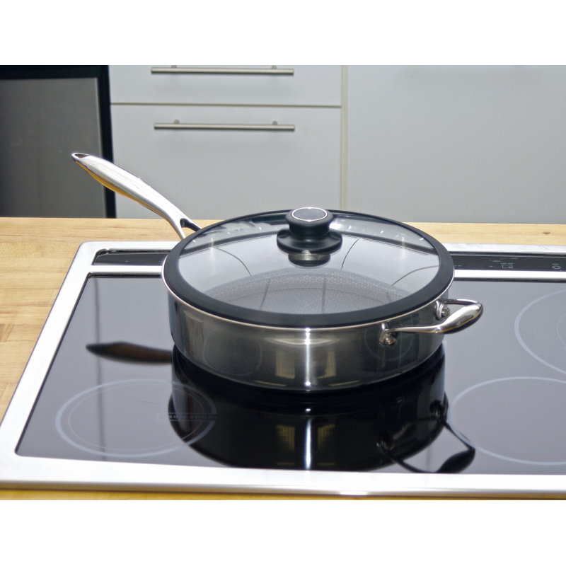 Black Cube Hybrid Quick Release Saute Pan with Lid, 11" Diameter
