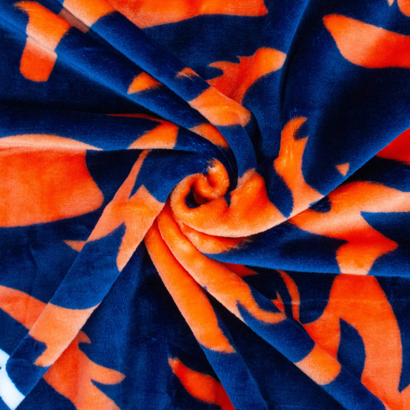 Chicago Bears Navy and Orange Knitted Throw Blanket