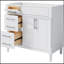 Meuble-lavabo de salle de bain 36 po sans lavabo, armoire de rangement autoportante avec 2 tiroirs et un tiroir basculant, meuble-lavabo avec cadre en bois massif seulement, tablette à hauteur réglable