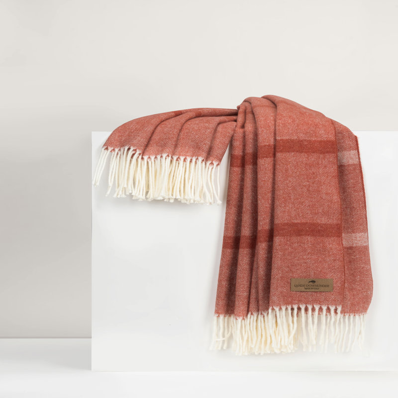 Montauk Stripe Herringbone Throw, Spice