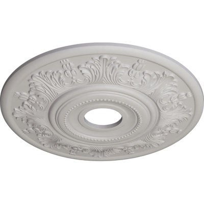 Médaillon de plafond Endurathane Vienna, DE 20 po x P 3 1/2 po x P 1 1/2 po (convient aux auvents jusqu'à 6 1/2 po), fini blanc ultra pur peint à la main