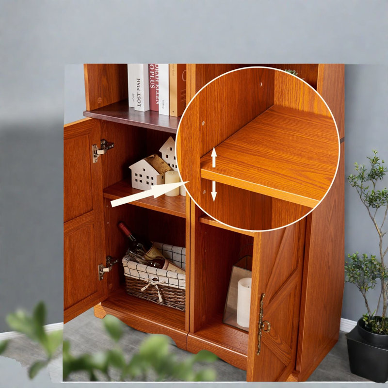Bibliothèque de ferme avec rangement, armoire en bois aggloméré réglable pour la maison
