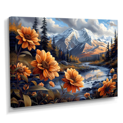 Alaska Denali National Park Flower Mountain River - Alaska, décoration murale