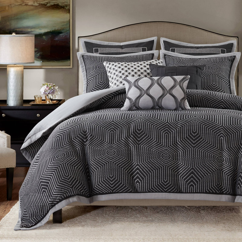 8 Pieces Queen Comforter Set,Black Multi, Queen Sheet Set + 7 Additional Pieces