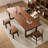 Light-walnut Rectangular Solid Wood Dining Table-280604670