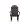 Maximus Arm Chair with Tufted Polyurethane Upholstered Back in Brown