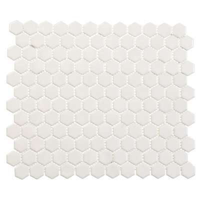 Stylish-Suave 3/4-in. Hexagon Honeycomb Glossy Porcelain Wall & Floor Mosaic Tile