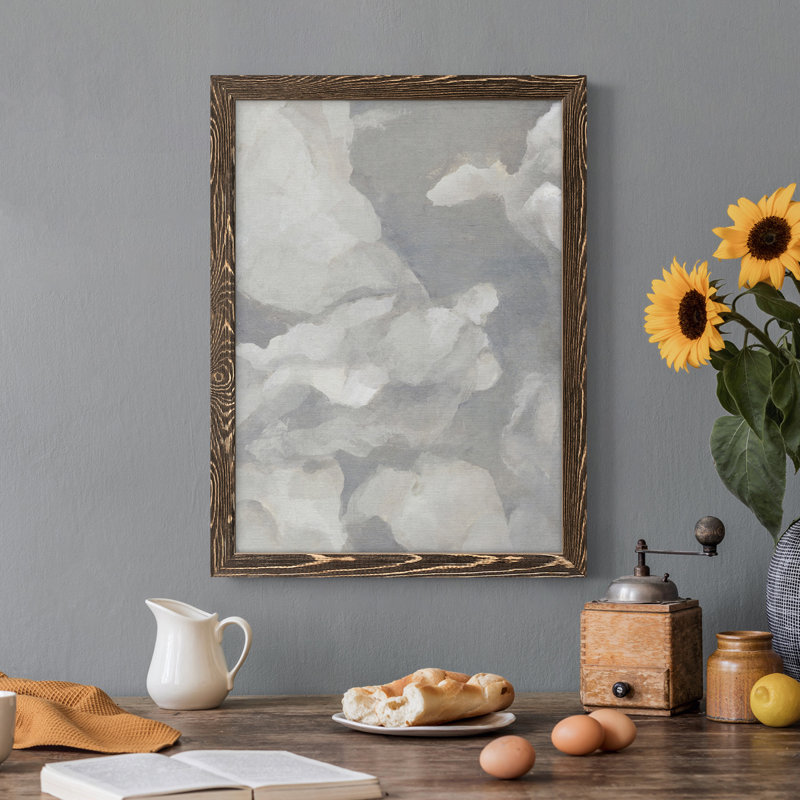 Scattered Sky I - reproduction d'art sur toile, Cadre noyer, H 31 po x l 44 po x P 1 po