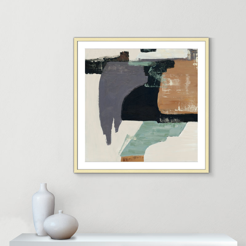 «Bold Divisions I Print» par Jacob Q, Imprimé mat, Or mat, 32'' W x 32'' H