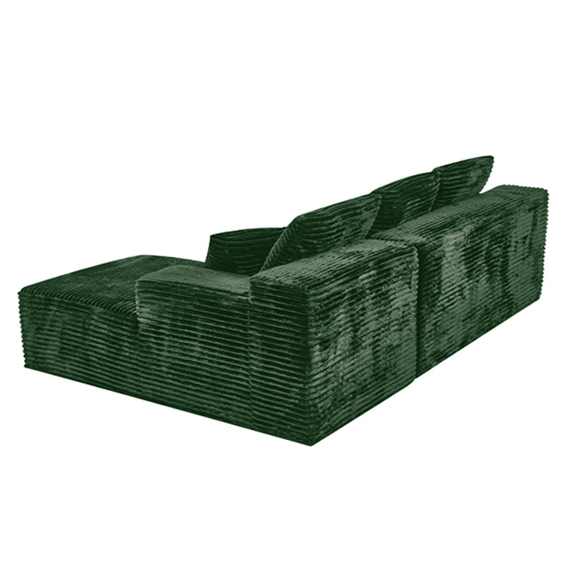 Canapé 107 po, Velours côtelé vert
