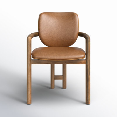 Kosta Genuine Leather Oak Armchair