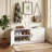 2-Door Padded Shoe Storage Bench Cabinet, Adjustable Interior Shelves & Smooth Silent Hinges, Anti-Tip Design Suitable For Entryway