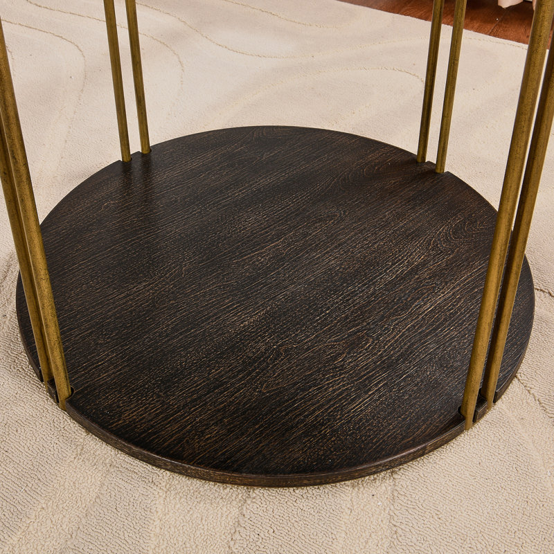 Table de bout noire avec structure en fer