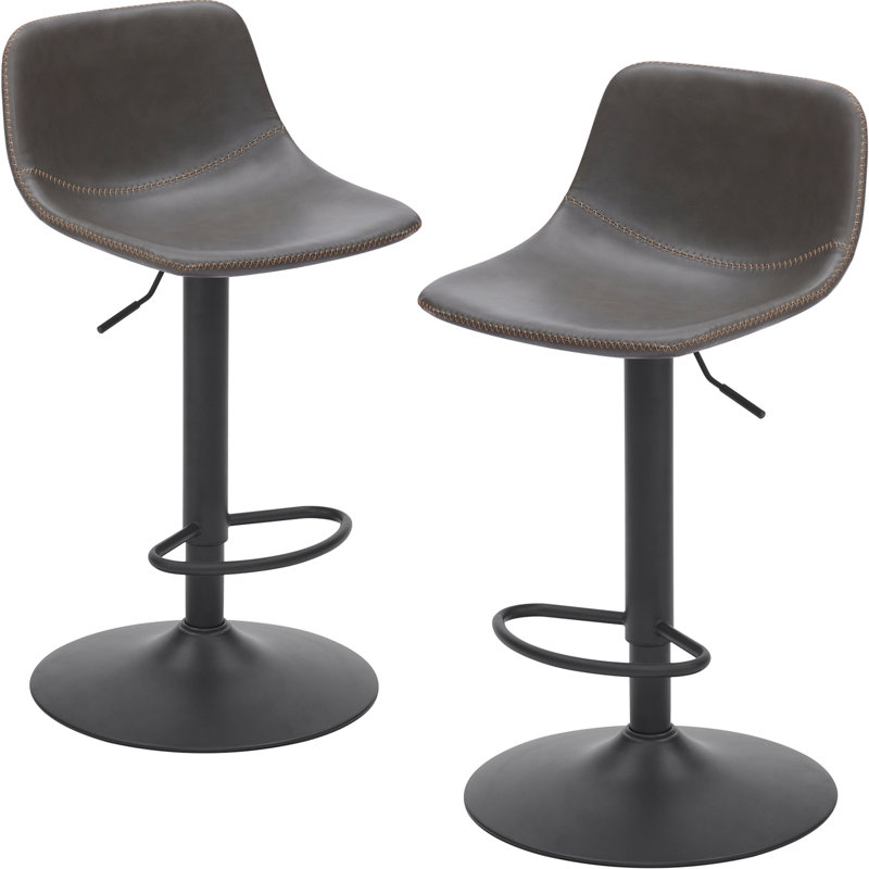 Ensemble de 2 tabourets de bar réglables (seulement chaises de salle à manger), Gris