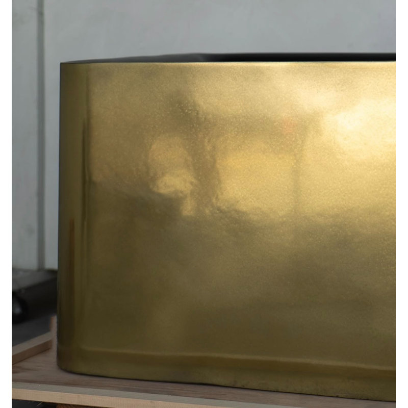 Vast Studio 70.9” x 31.7” Aged Brass/Black  Freestanding Rectangular Bathtub – Deep Soaking Luxury Tub with Minimalist Architectural Design & Metallic Premium Finish