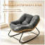 Fauteuil à bascule surdimensionné avec coussin, intérieur et extérieur - Style bohème en rotin-305378856-305378862