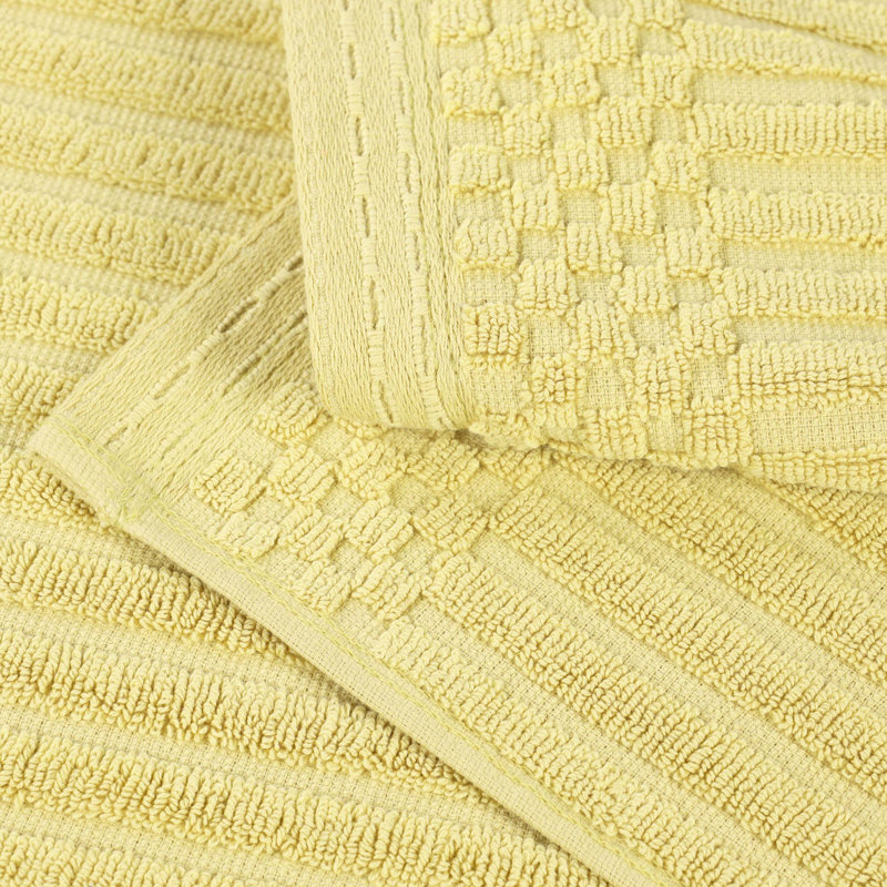 Ruvins 12 Piece 100% Cotton Towel Set, Golden Mist