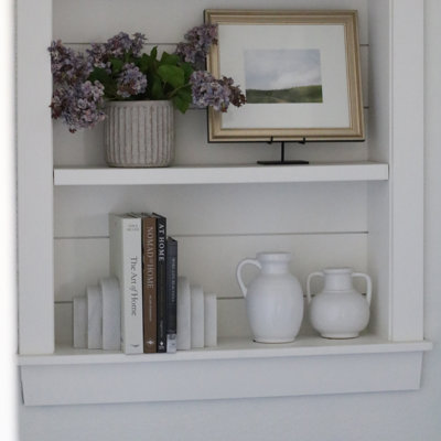 Ensemble de 2 serre-livres en forme de marches blanches 6 po