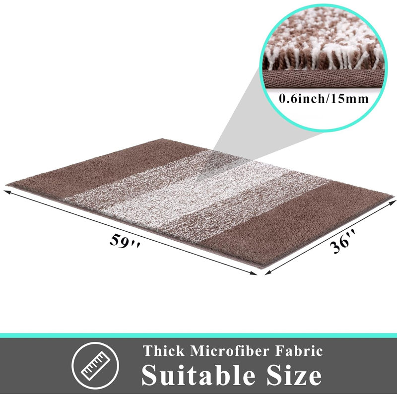 Tapis d'entrée antidérapant pour porte d'entrée, Brun, L 36 po x L 59 po