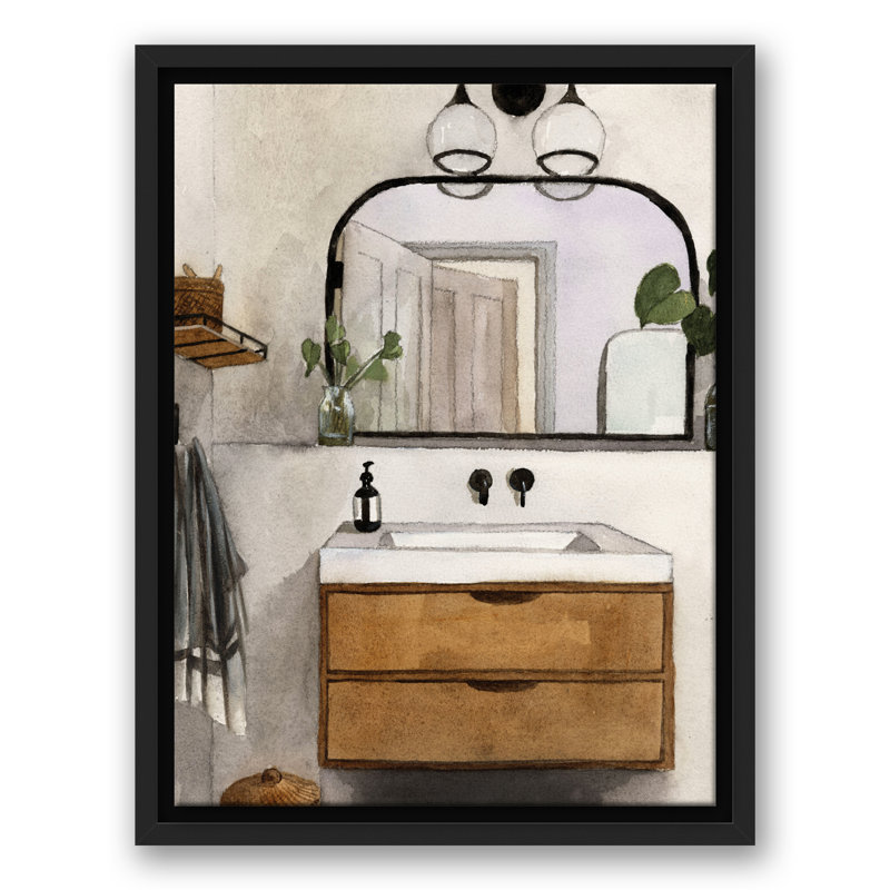 Modern Bathroom, reproduction d'art sur toile, H 17,75 po x l 13,75 po x P 1,75 po