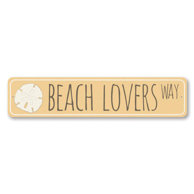 Panneau en aluminium personnalisé Beach Lovers Way