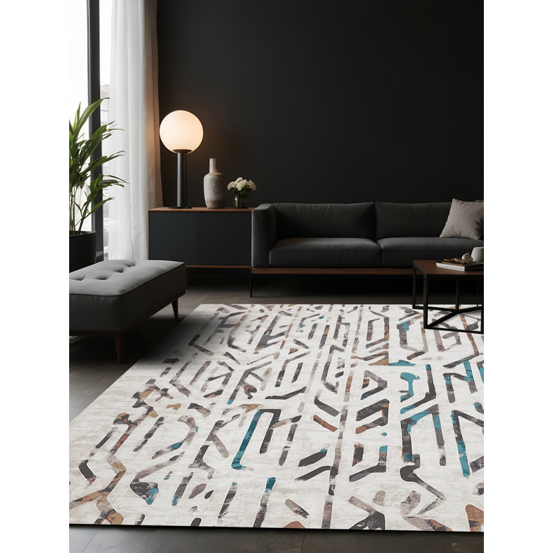 Tapis gris soyeux et moelleux, Carré 3 pi