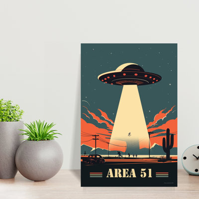 Area 51 UFO Abstract Contemporary Landscape Nature Wall Art Print