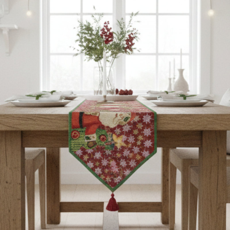 Siefert Geometric Christmas Table Runner, 72" H x 13" W