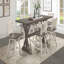 Mobilier de salle à manger à hauteur de comptoir rustique en bois d'hévéa