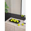 Teak Wood Rectangle Tray - 16x8x2.5" - Black-928667369
