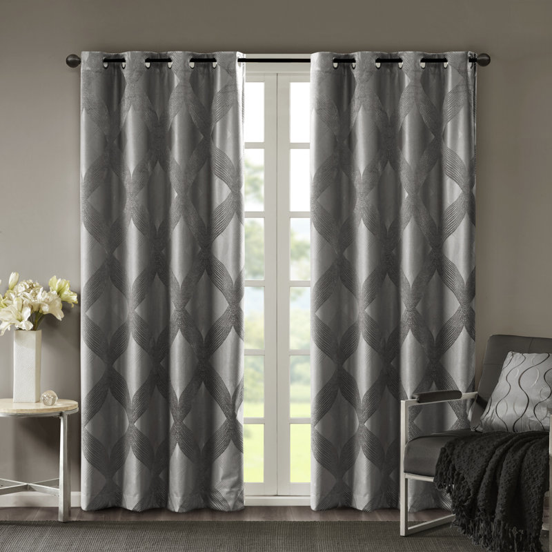 Rideau simple occultant Bentley Ogee, Gris anthracite, L 50 po x L 108 po