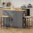 Kitchen Island With Storage Cabinet And Trash Cabinet,  3 Pieces Kitchen Dining Table Set With 2 Stools And Drop Leaf-1583537855