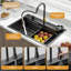 Évier de cuisine en acier inoxydable à cascade avec robinet escamotable 31 po L x 20 po-112427560-124198038