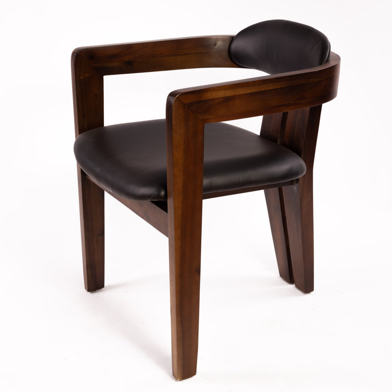 Serena Upholstered Arm Chair, Brown, Black