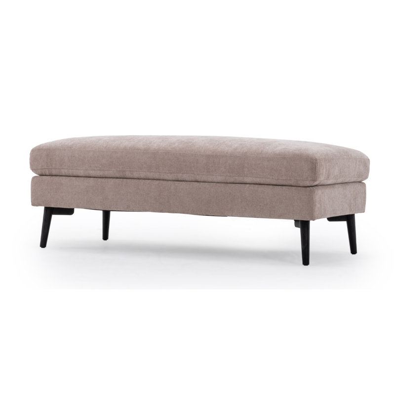 Repose-pieds de cocktail rectangulaire 47 po Bilal, Chenille Lux Latte Performance