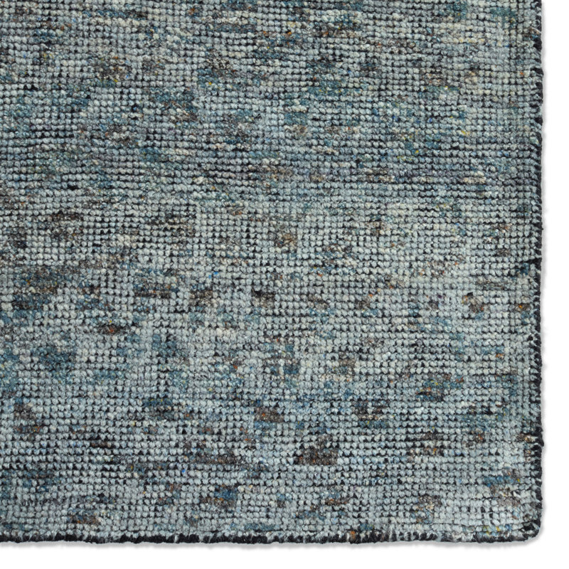 Atz Hand Knotted Wool Geometric Area Rug, Rectangle 8'10" x 12'